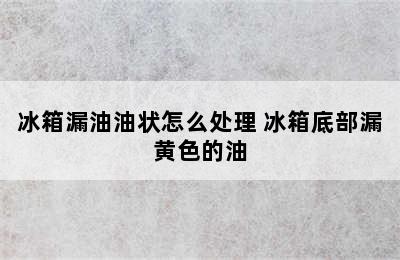 冰箱漏油油状怎么处理 冰箱底部漏黄色的油